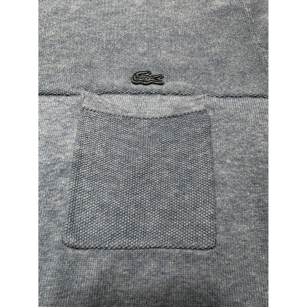 Lacoste Mens‎ Crewneck Sweater Light Blue Heathered Pocket Logo FR 3 US S - Picture 3 of 9
